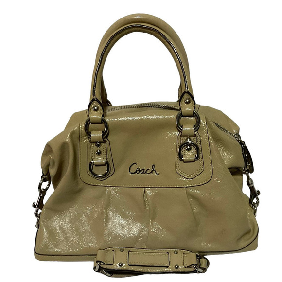 COACH ASHLEY CROSSBODY BEIGE METALLIC SATCHEL BAG F15447 - Picture 14 of 14